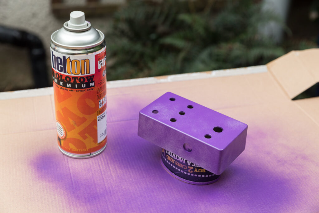 Spray painting a pedal