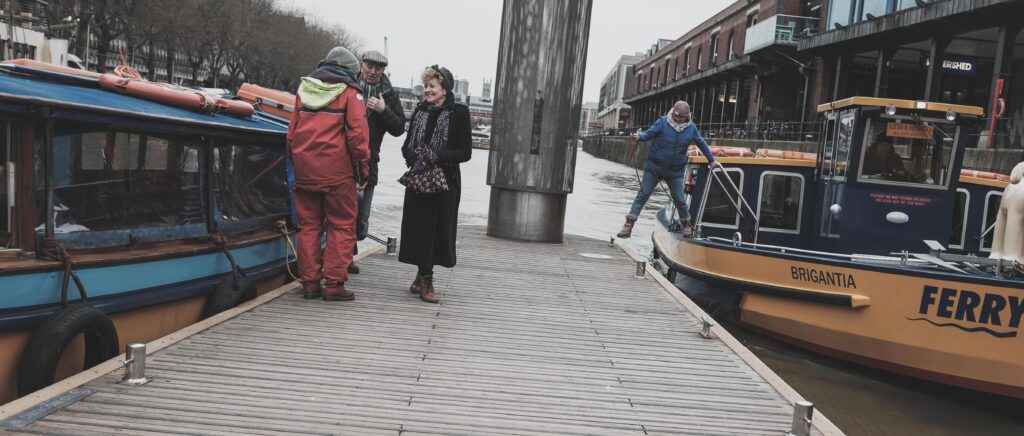 Ferry boats mooring at the Centre